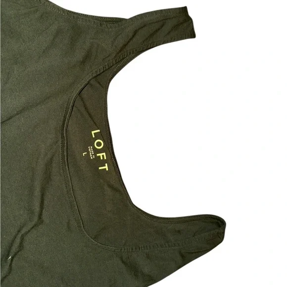 LOFT Forest Green Sleeveless Crop Tank Top - Picture 3 of 5